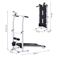 HOMCOM Tapis Roulant Magnetico con Schermo LCD e Barra Situp Pieghevole in Acciaio 52×106×107-125cm(m-3)