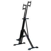 HOMCOM Vertical Climber Climbing Machine Allenamento Arrampicata Pieghevole in Acciaio 66 x 102 x 221cm Nero(m-6)