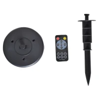 HOMCOM Proiettore LED Luci a LED a 4 Colori: Rosso, Verde, Blu e Bianco in Qualsiasi Combinazione Livello Impermeabilità IP44 ABS Nero 2W Lunghezza Cavo:3m 15.2×17.5×41.5cm(m-8)