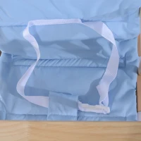 HOMCOM Seggiolone Multifunzione per Bambini con Cuscino Blu in Legno di Pino 50 x 44 x 88cm (Blu)(m-9)