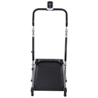 HOMCOM Tapis Roulant Meccanico (Non Elettrico) Con Monitor LCD a Batteria, Angolatura e Altezza Regolabili e Superficie di Corsa Antiscivolo(m-4)