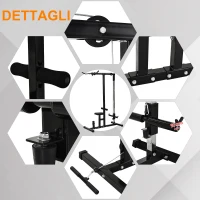 HOMCOM Stazione Fitness Pull Down per Palestra in Casa con Panca e Cavo Regolabile, in Acciaio Nero(m-7)