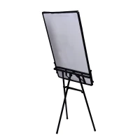 HOMCOM Lavagna Magentica Bianca con Cavalletto a Treppiede Altezza Regolabile Cornice in Alluminio 60×90x1.8cm(m-7)