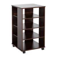 HOMCOM Mobiletto Multiuso Salvaspazio con Rotelle a 4 Ripiani 50 x 47.5 x 84cm(m-1)