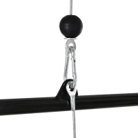 HOMCOM Stazione Fitness Pull Down per Palestra in Casa con Panca e Cavo Regolabile, in Acciaio Nero(m-9)