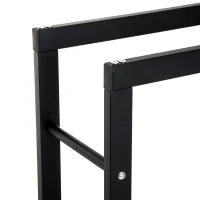 Homcom Porta Legna per Casa e Giardino in Ferro Nero, 60x25x100cm(m-8)