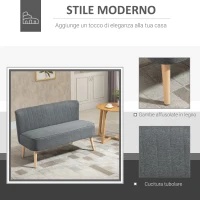 Homcom Divanetto 2 Posti Stile Nordico Grigio Chiaro in Tessuto(m-4)