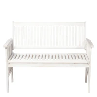 Outsunny Panchina da Giardino 2 Persone a Doghe per Esterno Legno di Acacia 117 x 63 x 90 cm Bianco(m-4)