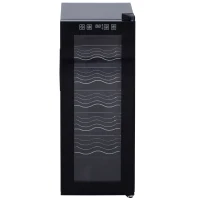 HOMCOM Cantina Refrigerata per Vino, Frigorifero Cantinetta con 5 Ripiani (Max 12 Bottiglie), Temperatura 11°-18°, Nero(m-7)