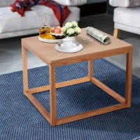 HOMCOM Tavolino da Caffè da Salotto Quadrato Design Neurale Ampio Piano Legno MDF Resistente Capacità di Peso:45kg 60x60x45cm(m-2)