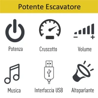 Homcom Escavatore Giocattolo Cavalcabile con Pala e Braccio Elettrico per Bambini Giallo(m-7)