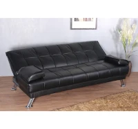 HOMCOM - Divano letto 2 in 1 ribaltabile pieghevole in pelle sintetica nero(m-2)