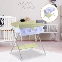 HOMCOM Fasciatoio Pieghevole Multiuso con Vaschetta Bagnetto per Neonati in Plastica Atossica 85 x 70 x 92cm(m-1)