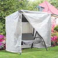 Outsunny Copertura per Mobili da Giardino Impermeabile Anti UV con Fissaggio e Cerniera Poliestere 135x113cm(m-2)