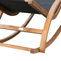 Outsunny Sedia a Dondolo Sedia Lettino Prendisole Relax Moderna Giardino Legno 165 × 72 × 70cm(m-9)