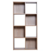 HOMCOM Libreria Scaffale 8 Ripiani Per Soggiorno, Ufficio, Camera da Letto, Legno, 61,5x29,5x122,5 cm(m-4)