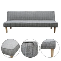 HOMCOM Divano Letto 3 Posti Reclinabile in Tessuto di Lino, 177 x 70 x 69cm(m-4)