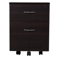 Vinsetto Cassettiera con 2 cassetti per Documenti A4 con Chiusura di Sicurezza Nero(m-4)