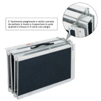HomCom Rampa per Sedia a Rotelle in Alluminio Ripiegabile a Valigia,  61x36x16cm(m-8)