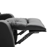 HOMCOM Poltrona Massaggiante Riscaldante Reclinabile in Similpelle Nera con 8 Punti di Massaggio e Telecomando, 90x93x103cm(m-7)