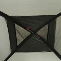 Outsunny Tenda da Spiaggio Impermeabile Protezione Raggi UV per 6 Persone Campeggio, in Poliestere, Nero e Rosso, 330 x 330 x 255 cm(m-12)