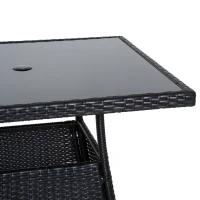 Outsunny Set 5pz Mobili da Giardino Tavolo con 4 Sedie Balcone Rattan Marrone(m-13)