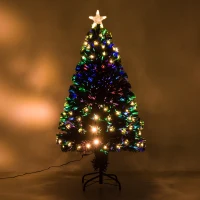 HOMCOM Albero di Natale Artificiale 130 Rami in PVC con Luci LED Φ62 x 120cm Verde(m-4)