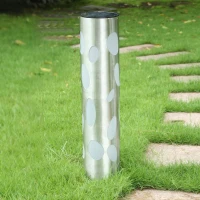 Outsunny Lampada da Terra Giardino Esterno LED a Energia Solare Design Moderno Acciaio Φ19.7 × 63cm(m-5)