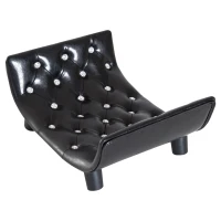 PawHut Divano Letto Cuccia per Cani e Gatti Elegante Ecopelle e Legno 58×43×25cm(m-4)