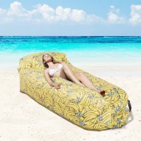 Outsunny Air Sofa Lettino Gonfiabile Senza Pompa con Borsa per il Trasporto Max. 180 KG 185x70x52cm Giallo(m-2)