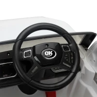 HOMCOM Macchinina Elettrica Modello Jeep per Bambini: 3-8 Anni Cintura di Sicurezza, Luci e Musica Certificati CE, EN71-1-2-3, EMC, EN62115 Bianco(m-10)