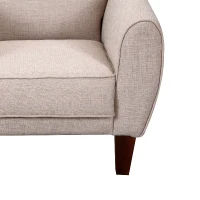 HOMCOM Poltrona Classica con Braccioli Imbottita in Tessuto di Lino, Crema, 84 x 65 x 82.4cm(m-7)