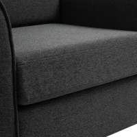 HOMCOM Poltrona Sedia Robusta Tappetini antiscivolo con Cuscini da Soggiorno Lino, Spugna 82 x 65 x 78cm Grigio scuro, Nero(m-8)