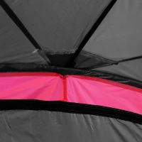 Outsunny Tenda da Spiaggio Impermeabile Protezione Raggi UV per 6 Persone Campeggio, in Poliestere, Nero e Rosso, 330 x 330 x 255 cm(m-7)