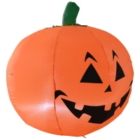 HOMCOM Zucca Gonfiabile Halloween Decorazione Gigante con Luci LED Altezza 1.2m(m-6)