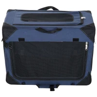 PawHut Trasportino per Cani e Gatti Pieghevole Morbido per Auto 70 × 52 × 52cm Blu(m-1)