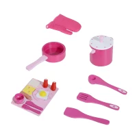 Homcom Cucina Giocattolo per Bambini in Legno Rosa 60 x 30 x 84.5cm(m-9)
