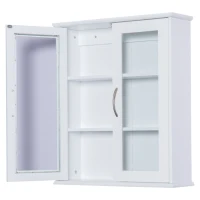 HOMCOM Armadietto Portaoggetti da Parete 3 Ripiani per Bagno e Cucina Legno 53.5x16x62.5cm Bianco(m-4)