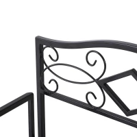 HOMCOM Portafiori Scaffale Pieghevole con 3 Ripiani per Balcone Giardino in Ferro Verniciato, Nero, 48 x28 x 101.5 cm(m-5)