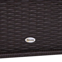 Outsunny Set Mobili da Giardino in Rattan 3 Pezzi 2 Poltrone Tavolino Piano in Vetro Struttura in Acciaio Marrone(m-9)