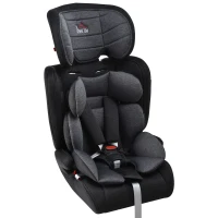 HOMCOM Seggiolino Auto 0-36kg, Bambini Gruppo 1,2,3 Età 3-12 Anni, con Cintura di Sicurezza, Nero e Grigio 43 x 41 x 70-79cm(m-1)