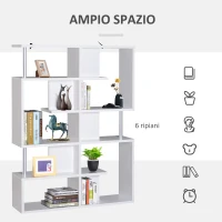 Open Box Homcom Mobile a Scaffali Libreria 5 Livelli in Legno, Bianco, 120x28.6x160cm(m-5)