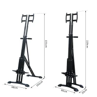 HOMCOM Vertical Climber Climbing Machine Allenamento Arrampicata Pieghevole in Acciaio 66 x 102 x 221cm Nero(m-3)