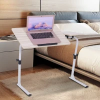 Vinsetto Tavolino Pieghevole Multifunzionale Altezza Regolabile con divisorio incorporato in MDF Classe E1 con Telaio Metallico Max:20kg 80x40x45-65cm(m-2)