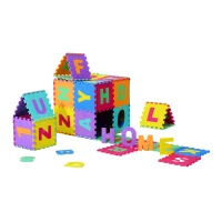 HOMCOM Tappeto da Gioco 36 Pezzi Puzzle in EVA con Numeri e Lettere dell'Alfabeto per Bambini Colorato(m-1)