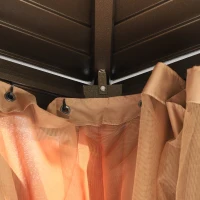 Outsunny Gazebo con Tende Laterali Struttura in Alluminio, Marrone e Nero 3x3m(m-10)