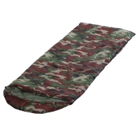 Outsunny Sacco a Pelo Singolo 210x75cm Impermeabile per Campeggio con Borsa da Viaggio, Temperatura: 15-20℃, Mimetico(m-6)
