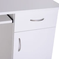 HomCom Scrivania da Ufficio Porta PC con Ripiano Tastiera, Bianco, 74x120x60cm(m-10)