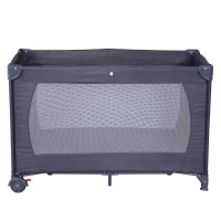 HOMCOM Culla Lettino per Bambini Pieghevole con Borsa e Materassino da Viaggio Tessuto Oxford 120x60x75cm(m-4)