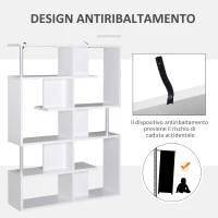 Open Box Homcom Mobile a Scaffali Libreria 5 Livelli in Legno, Bianco, 120x28.6x160cm(m-6)